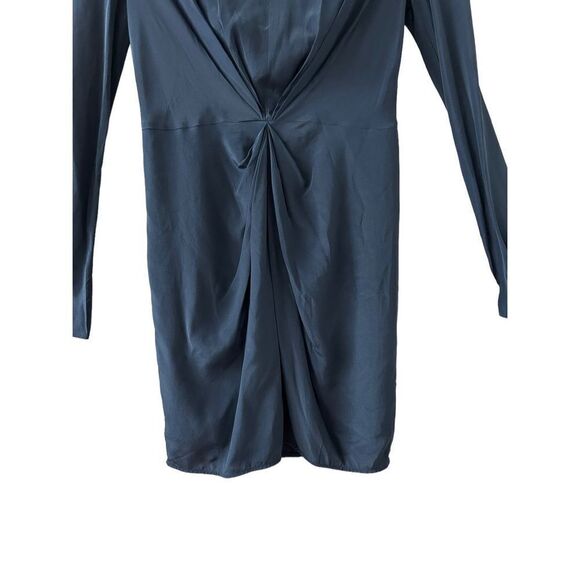 Zimmermann Long Sleeve V-Neck Twist Silk Sheath Dress Blue Women’s Size 6 - Picture 4 of 8
